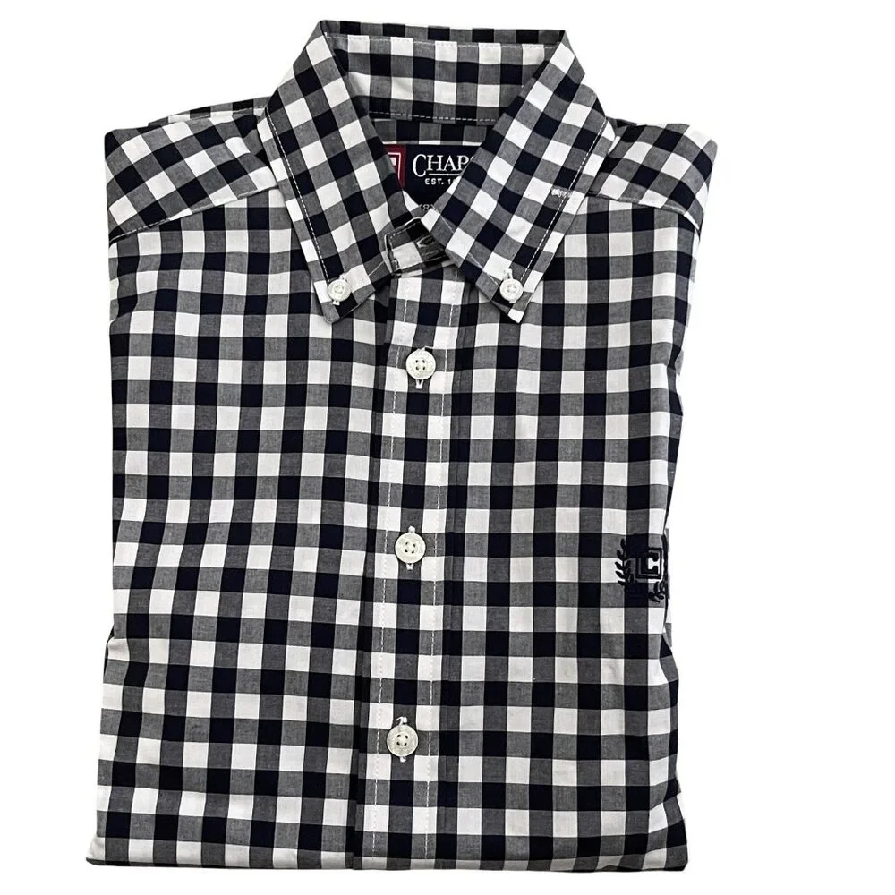 Classic Chaps Boys' Checkered Long Sleeve Button-Down Cotton Shirt Size S(8)